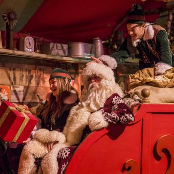 Father Christmas in his sleigh